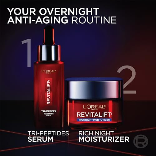 LOreal Paris Revitalift Triple Power Rich Night Cream Anti Aging Moisturizer With Glycolic 2.55 Oz
