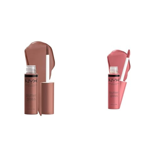 Nyx Professional Makeup Butter Gloss Brown Sugar NonSticky Lip Gloss Butterscotch and Tiramisu