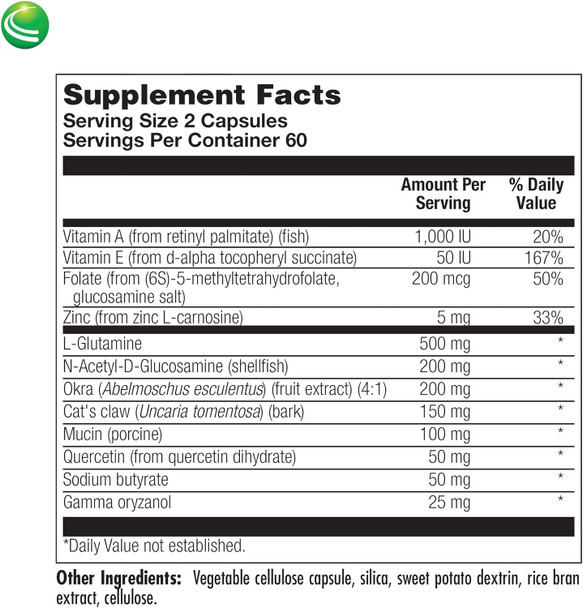 Intestinal Repair Capsules 120 Vcaps By Biogenesis