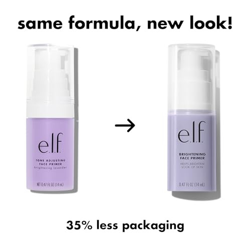 E.L.F. Brightening Lavender Face Primer Face Makeup Primer For Neutralizing Uneven Skin