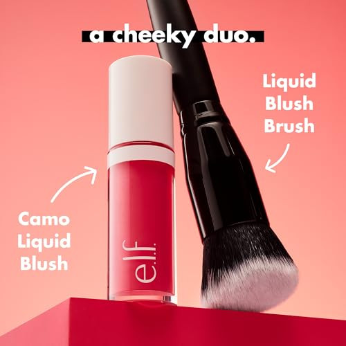 E.L.F. Camo Liquid Blush Brush Angled Blush Brush Ideal For Applying and S On Cheeks Soft Dense Bris