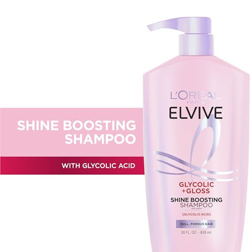 LOreal Paris Elvive Glycolic + Gloss Shine Boosting Shampoo Cleanses And Smooths Dull 28 Fl Oz