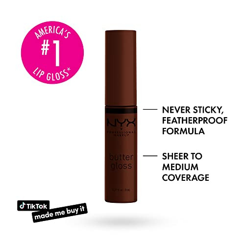 Nyx Professional Makeup Butter Gloss Brown Sugar NonSticky Lip Gloss Lava Cake Rich Brown Pack Of 2