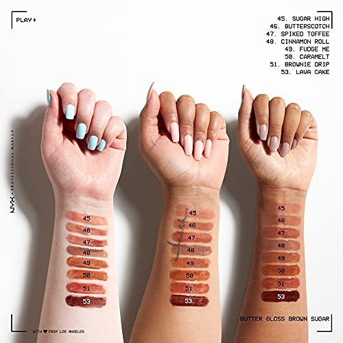 Nyx Professional Makeup Butter Gloss Brown Sugar NonSticky Lip Gloss Lava Cake Rich Brown Pack Of 2