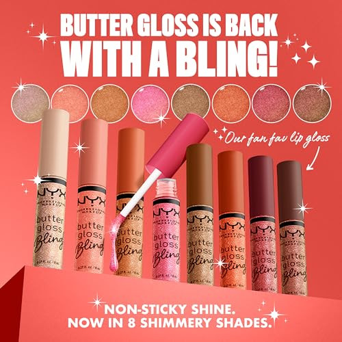 Nyx Professional Makeup Butter Gloss Bling Lip Gloss Non Sticky And Shiny Vegan Lip