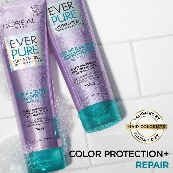 LOreal Paris Everpure Repair And Defend Sulfate Conditioner For ColorTreated Hair Strengthens Treated Hair Strengthens An 8.5 Fl Oz