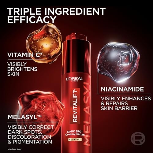 LOreal Paris Revitalift Triple Power Dark Spot Corrector CreamySerum Hyperpigmentation Treatment With Melasyl 1.7 Fl Oz