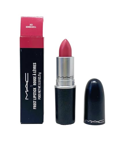 Mac Cosmetics Frost Lipstick 303 Bombshell Bright Rosy Pink W. Shimmer .10 Oz