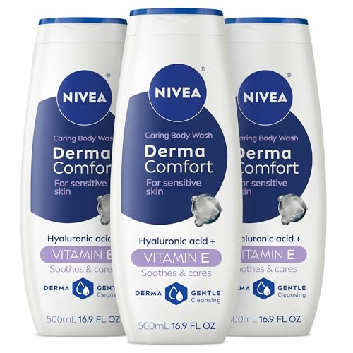 Nivea Derma Comfort Caring Body Wash For Sensitive Skin Body Wash With 16.9 Fl Oz Pack Of 3