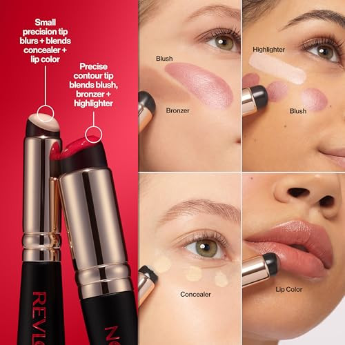 Revlon Dual Ended Jelly Makeup Blender Tool Silicone Makeup Applicator For Blush 1 Count