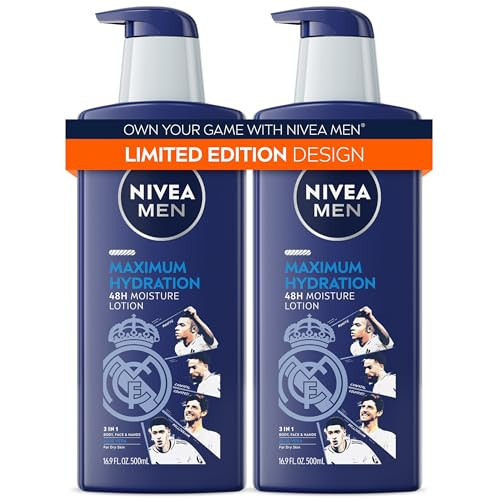 Nivea Men Real Madrid Limited Edition Design Maximum Hydration 48Hour Moisture Body 16.9 Fl Oz Pack Of 2