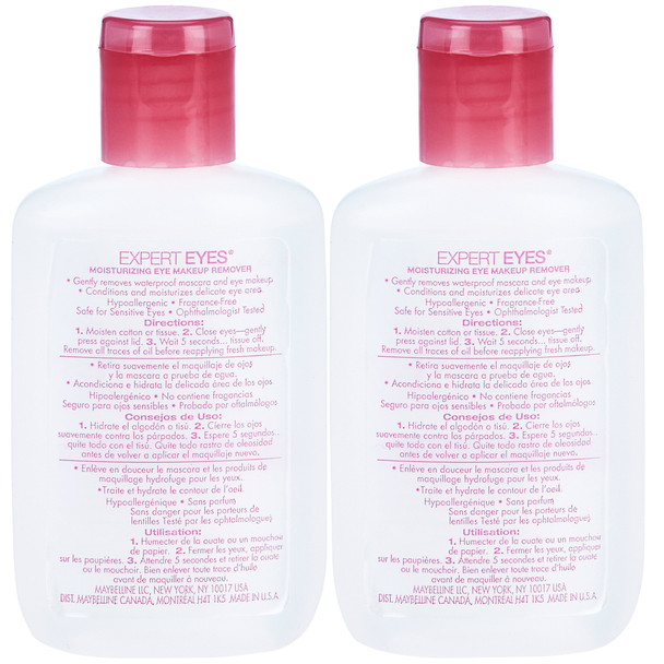 Maybelline York Expert Eyes Moisturizing Eye Makeup Remover 2 Count