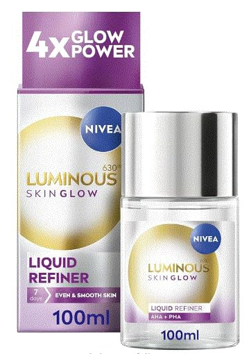 Nivea Luminous 630 Skin Glow Liquid Exfoliant Aha and Pha Daily Smoothing 100 Ml