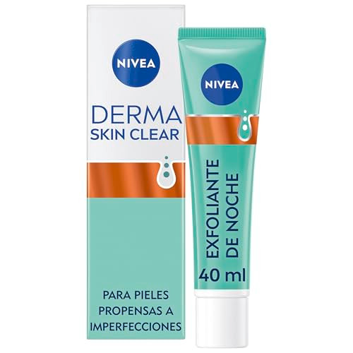 Nivea Derma Skin Clear Night Exfoliator Facial Treatment With Glycolic Acid Salicylic 1.35 Fl Oz