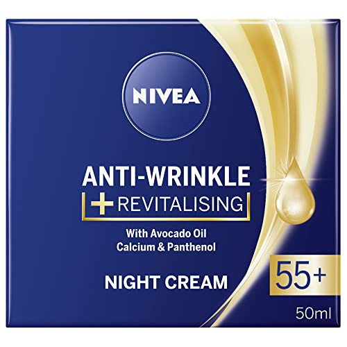 Nivea AntiWrinkle Restorative Night Cream 55+ Rich Regenerating Moisturizer With Avocado Oil 50 Ml
