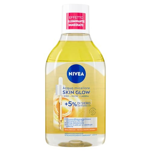 Nivea Skin Glow Micellar Cleansing Water Gentle Makeup Remover And Facial Cleanser 13.5 Fl Oz