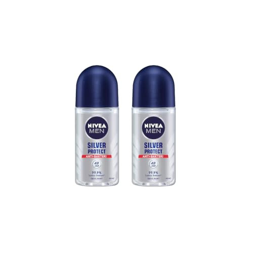 Nivea Men Silver Protect RollOn Deodorant LongLasting Freshness Quick Dry Gentle On 50Ml Pack Of 2