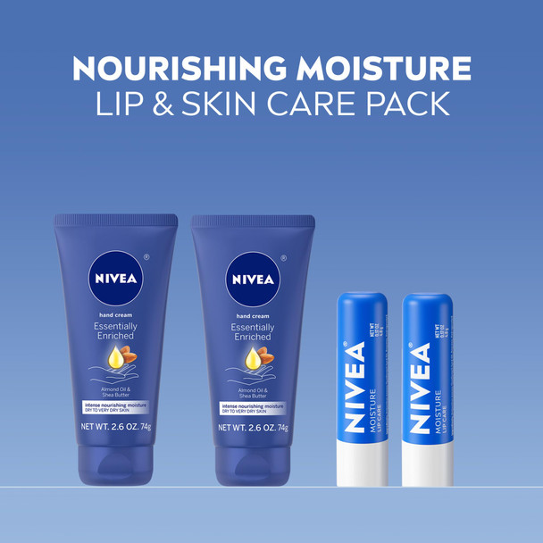 Nivea Moisturizing MustHaves Skin Care Set Essentially Enriched Hand Cream With Almond 2.6 Oz Pack Of 2