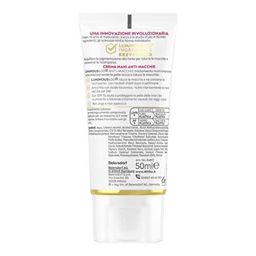 Nivea Luminous630 Hand Cream For Daily Use Lightweight Nourishing Hand Care Cream 50 Ml
