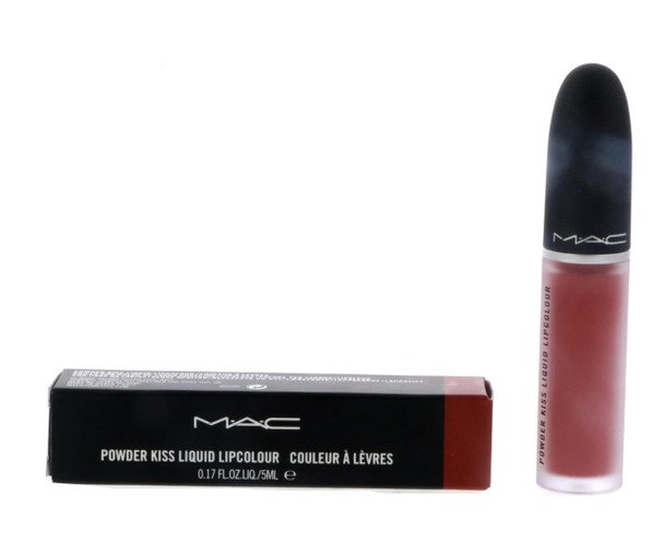 Mac Powder Kiss Liquid Lipcolour Lipstick 989 Mull It Over Dirty Peach Lipstick 0.17 Fl Oz