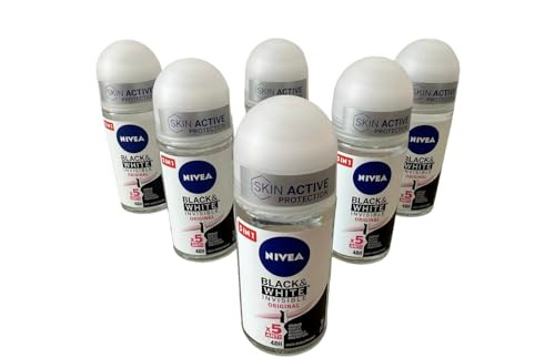 Nivea Invisible Black And White Clear Roll On Anti Perspirant Deodorant Pack 50Ml Pack Of 6