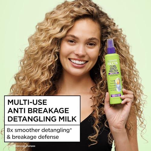 Garnier Fructis Curl Knot Melter MultiUse AntiBreakage Detangling Milk Moisturizing Detangler Spray 8.5 Fl Oz