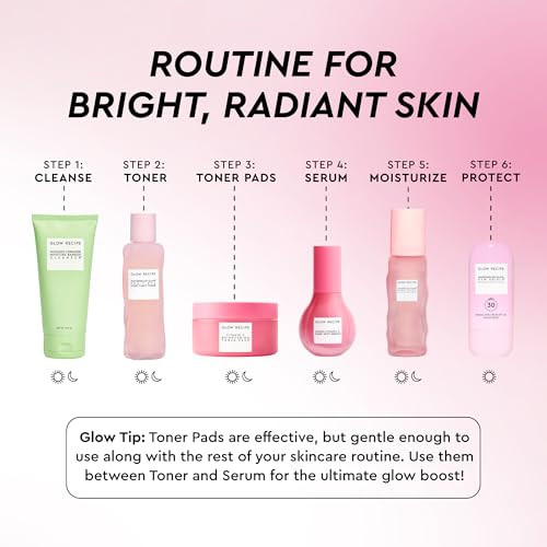 Glow Recipe Vitamin C Brightening Toner Pads Korean Vitamin C Face Pads For 60 Count