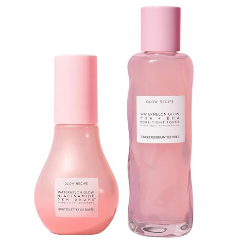 Glow Recipe Niacinamide Dew Drops Facial Serum and Illuminating Makeup Primer + Watermelon 40 Ml