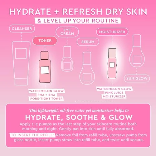 Glow Recipe Mini Watermelon Glow Pha + Bha Facial Toner and Pore Minimizer 40 Ml