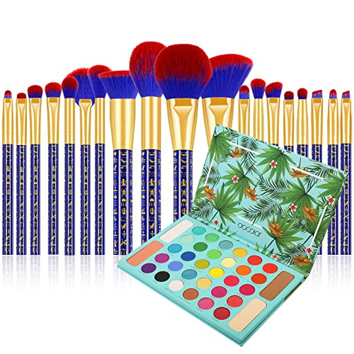 Docolor Bastet Cat Makeup Brushes Set + 34 Colors Tropical Eeyshadow Palette S Tropical Eeyshadow Palett 19Pcs