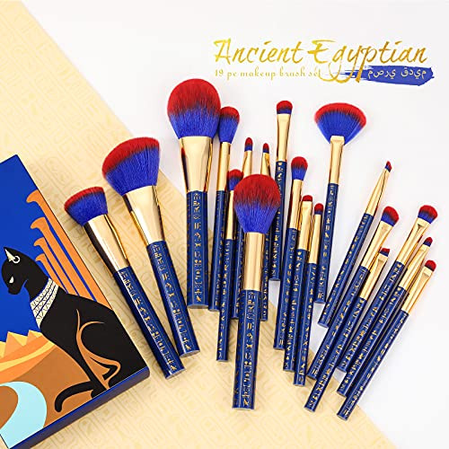 Docolor Bastet Cat Makeup Brushes Set + 34 Colors Tropical Eeyshadow Palette S Tropical Eeyshadow Palett 19Pcs