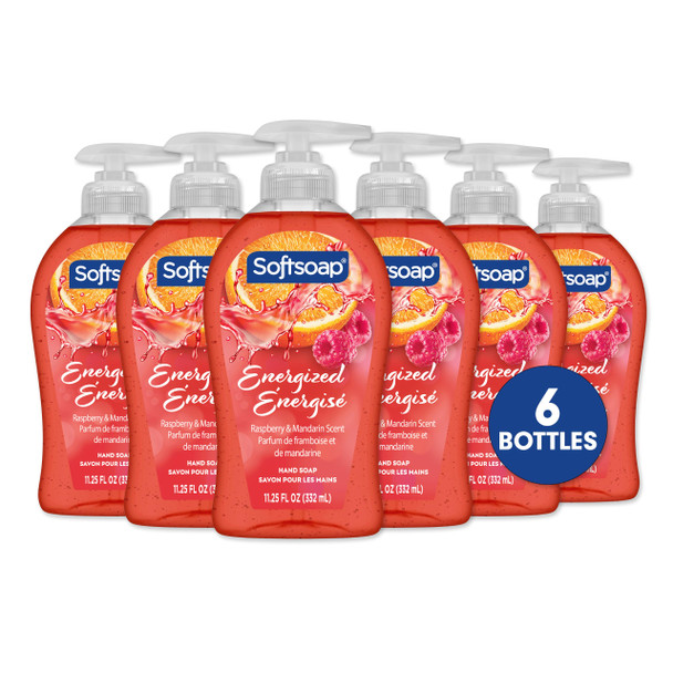 Softsoap Energized Liquid Hand Soap Paraben Ph Balanced Raspberry And Mandarin 11.25 Fl Oz 6 Pack