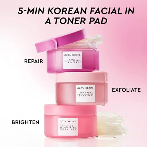 Glow Recipe Toner Pads Kit Trial Set Korean Toner Pad Kit With Exfoliating 12Piece