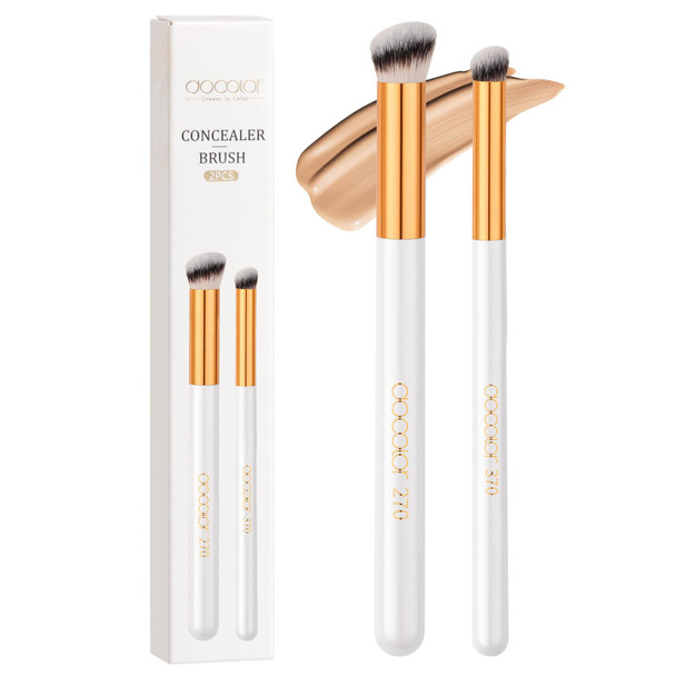 Docolor Foundation Brush and 270 Concealer Brush Set Professional Makeup Brushes Angled Foundation Brush And 2Pcs