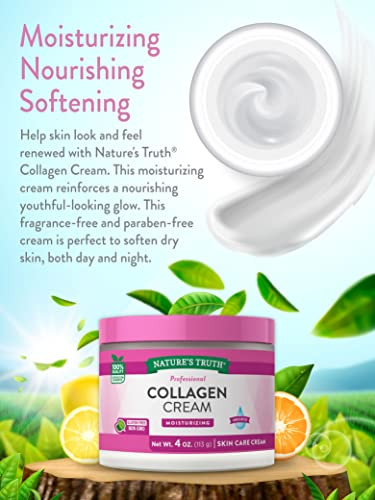 NatureS Truth Nourishing Collagen Cream Professional Strength Paraben and Sls Gluten 4 Oz
