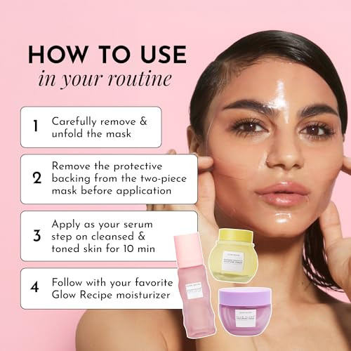 Glow Recipe Watermelon Glow Jelly Sheet Mask Bundle Disposable Hydrogel Face Mask With 3 Count