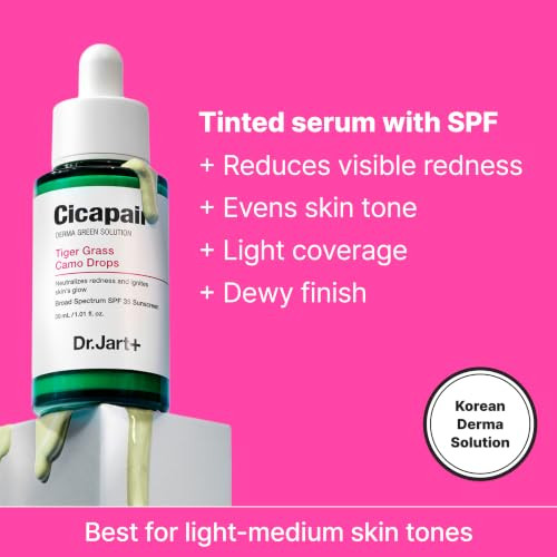 Dr.Jart+ Cicapair Tiger Grass Camo Drops Tinted Serum Spf 35 With Centella 1.01 Fl Oz