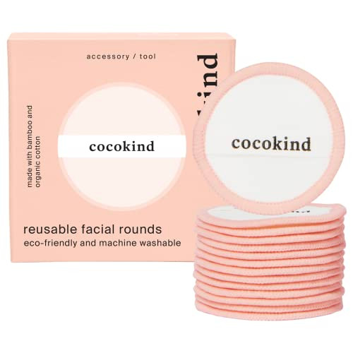 Cocokind Reusable Facial Rounds Reusable Makeup Remover Pads Made With Bamboo And 14 Count