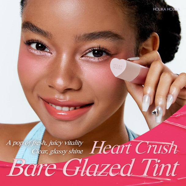 Holika Holika Heart Crush Bare Glaze Tint KBeauty Girlish and Juicy Color Lip Lip Tint With Moisture Esse 0.1 Fl.Oz