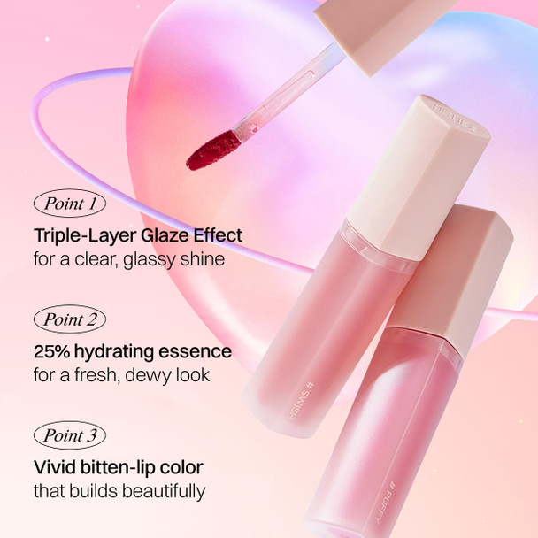 Holika Holika Heart Crush Bare Glaze Tint KBeauty Girlish and Juicy Color Lip Lip Tint With Moisture Esse 0.1 Fl.Oz