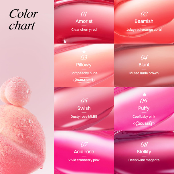 Holika Holika Heart Crush Bare Glaze Tint KBeauty Girlish and Juicy Color Lip Lip Tint With Moisture Esse 0.1 Fl.Oz