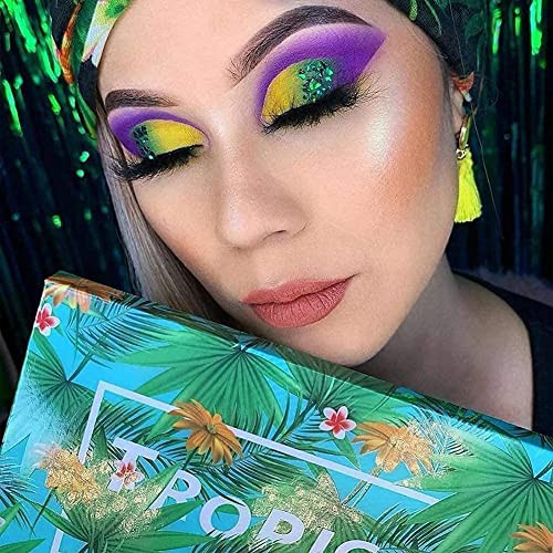 Docolor Makeup Brushes Makeup Brushes Set + 34 Colors Tropical Eeyshadow Palette Makeup Brushes 10 Piece