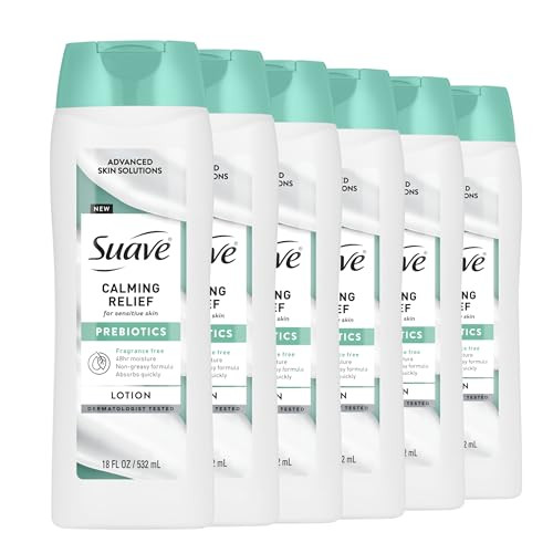 Suave Calming Relief Hand and Body Lotion For Women With Prebiotics For 18 Fl Oz 6 Pack
