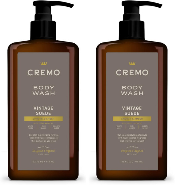 Cremo RichLathering Bourbon and Oak Body Wash For Men 32 Fl Oz