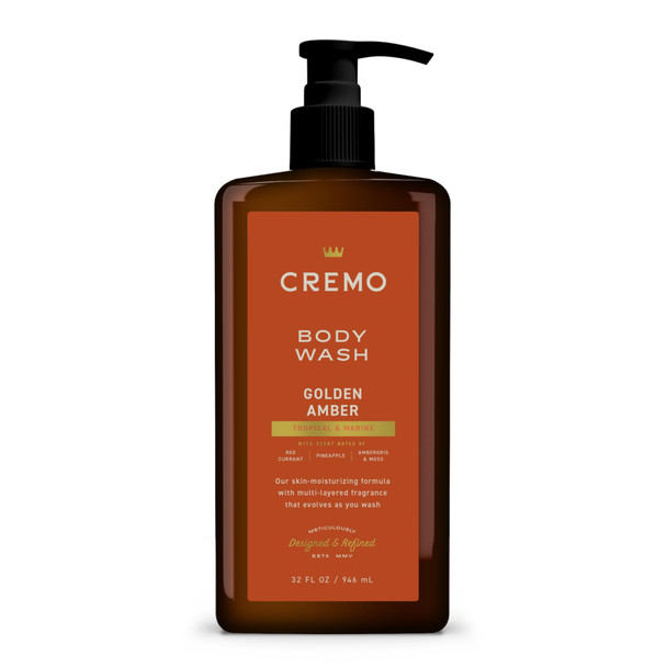 Cremo RichLathering Bourbon and Oak Body Wash For Men 32 Fl Oz