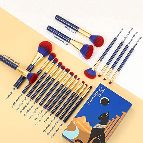 Docolor Bastet Cat Makeup Brush Set + Makeup Brushes Cleaner SetPremium Synthetic Removal 19Pcs
