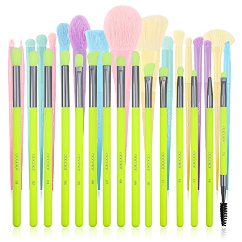 Docolor Colourful Makeup Brush Set + Eye Makeup Brushes Set Premium Kabuki Ful Makeup Brush Set 17Pcs