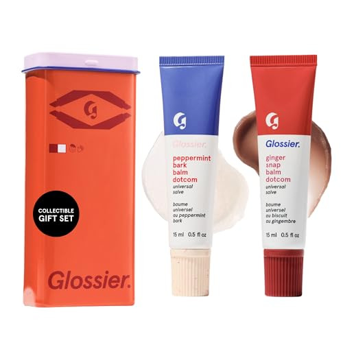 Glossier Balm Dotcom Hydrating Lip Balm Duo Peppermint Bark and Ginger Snap 15Ml