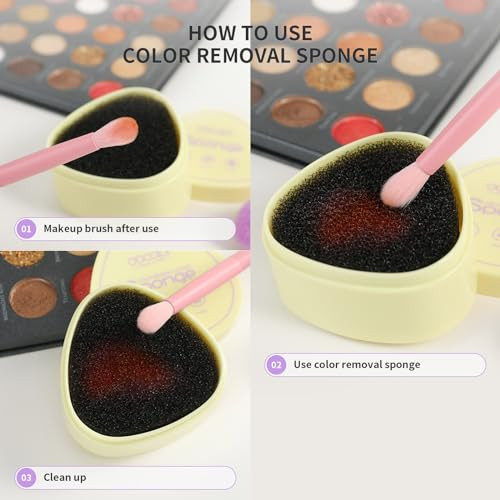 Docolor Colorful Eye Makeup Brushes + Makeup Brushes Cleaner SetProfessional Eye Shadow Ful Eye Makeup Brushes 16Piece