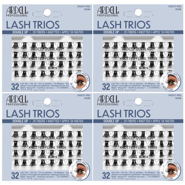 Ardell Double Up Trio Individual Lashes Long Black Diy Lash Clusters Cluster 4 Pack